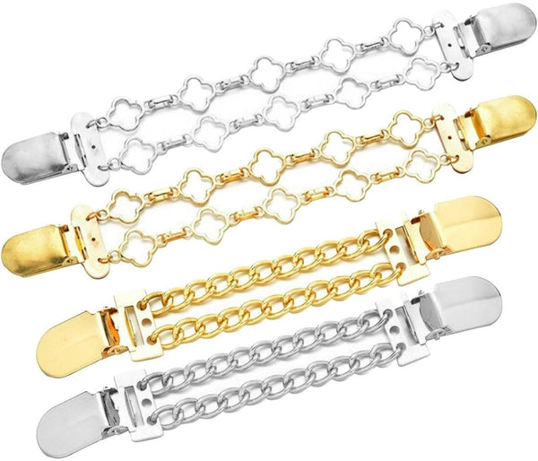 4 Piece Alloy Sweater & Scarf Clip Set For Women's Cardigans Dresses Scarves & Wraps