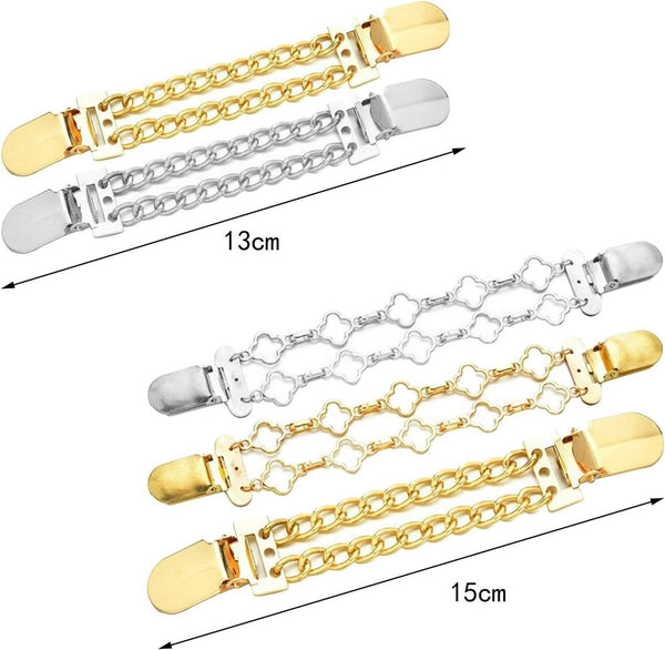 4 Piece Alloy Sweater & Scarf Clip Set For Women's Cardigans Dresses Scarves & Wraps