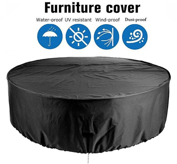 Dust Cover Round Patio Table Waterproof Anti Fading Furniture 227 X 100 Cm Outdoor Furniture Covers