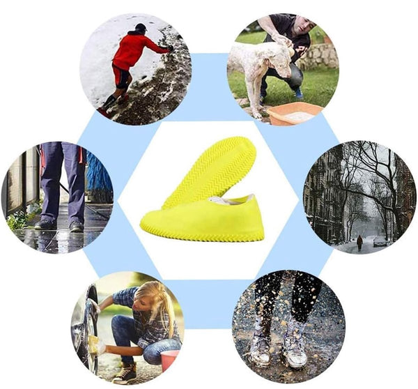 Waterproof Silicone Overshoes Reusable Non Slip Yellow Size L Other Clothing & Shoe Care