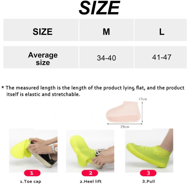 Waterproof Silicone Overshoes Reusable Non Slip Yellow Size L Other Clothing & Shoe Care