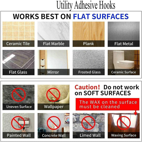 24 Pack Transparent Self Adhesive Hooks Waterproof & Durable Hooks & Hangers