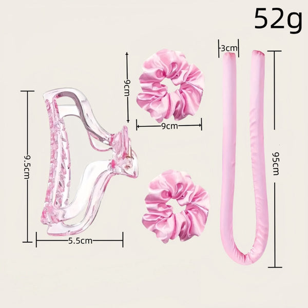 Set Of 4 Heat Free Curling Iron For Home Use Pink Straightening & Curling Irons