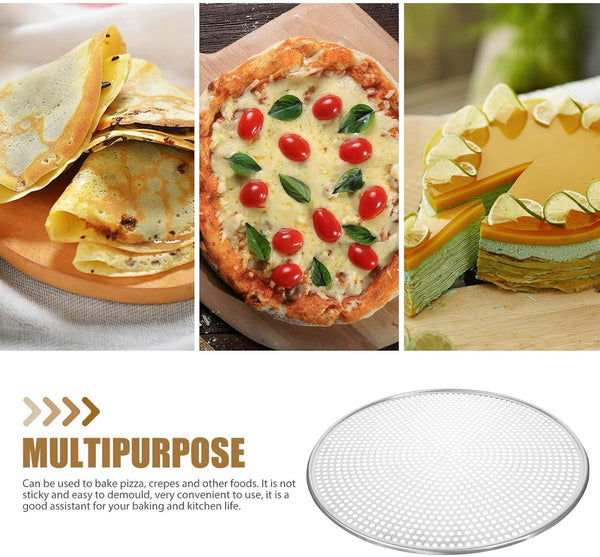 16 Inch Perforated Stainless Steel Round Pizza Pan Oven Safe Pizza Paddles