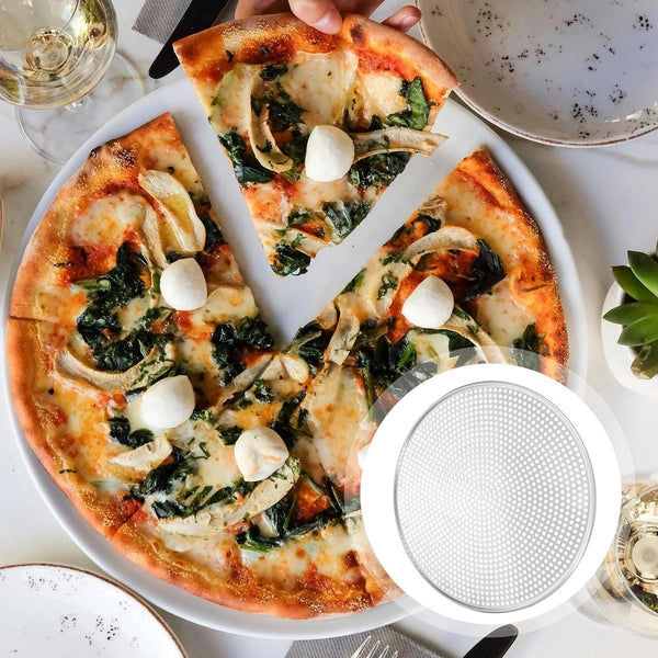 16 Inch Perforated Stainless Steel Round Pizza Pan Oven Safe Pizza Paddles