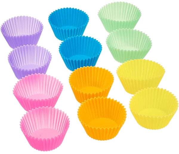 Round Reusable Pack Of 12 (Ovenproof Up To 220Ac) Assorted Colors Baking Trays