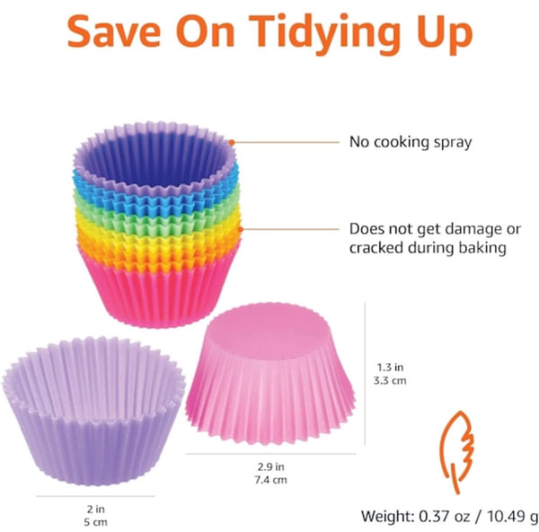 Round Reusable Pack Of 12 (Ovenproof Up To 220Ac) Assorted Colors Baking Trays