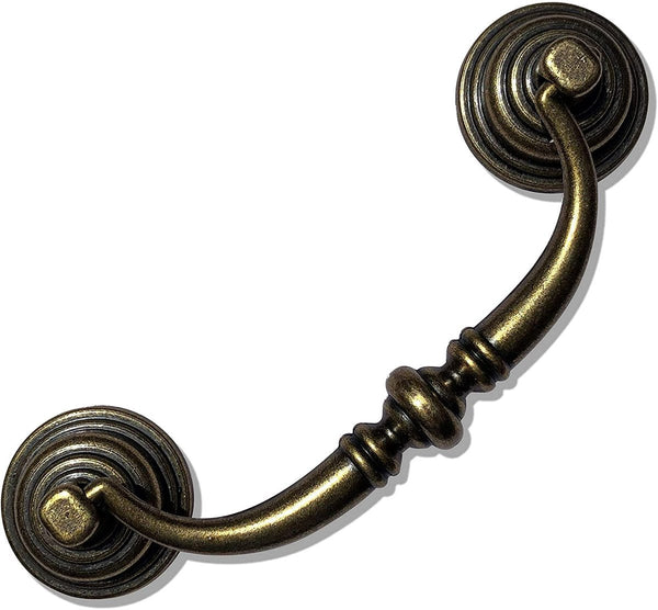 10 Pieces 4.25 Inch Center Hole Shabby Chic Drawer Pulls Antique Bronze Kitchen Cabinet With Buckles 108Mm Cabinet Pulls