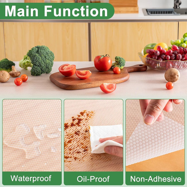 30X300cm Non Stick Shelf Liner Waterproof Oil Resistant Easy Clean Drawer Liners