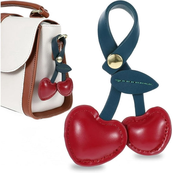 Cute Leather Cherry Bag Charms For Women & Girls Pu Pendant Charms & Pendants