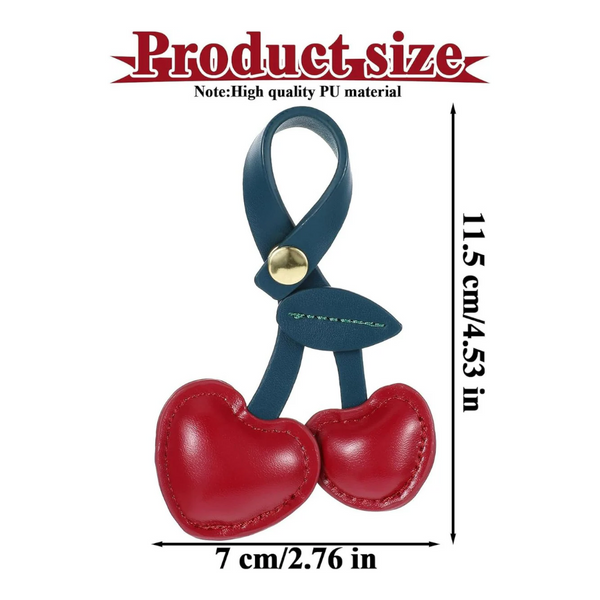 Cute Leather Cherry Bag Charms For Women & Girls Pu Pendant Charms & Pendants