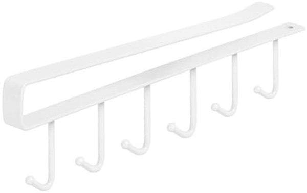 Storage Hooks Shelf Hanger White With 6 Hooks & Hangers