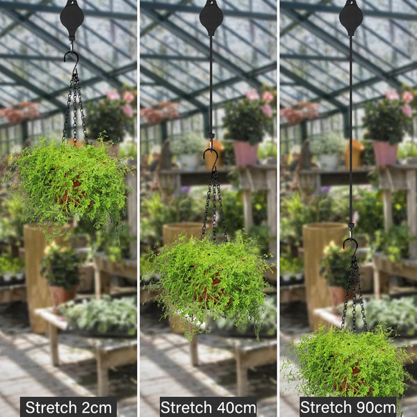 6 Pack Retractable Plant Hangers For Flower Baskets Pots Feeders Planters & Vases