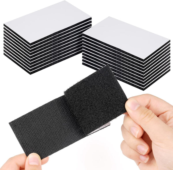 20Pk Self Adhesive Hook & Loop Tape Strips 50X100mm Strong Pads Hooks & Hangers