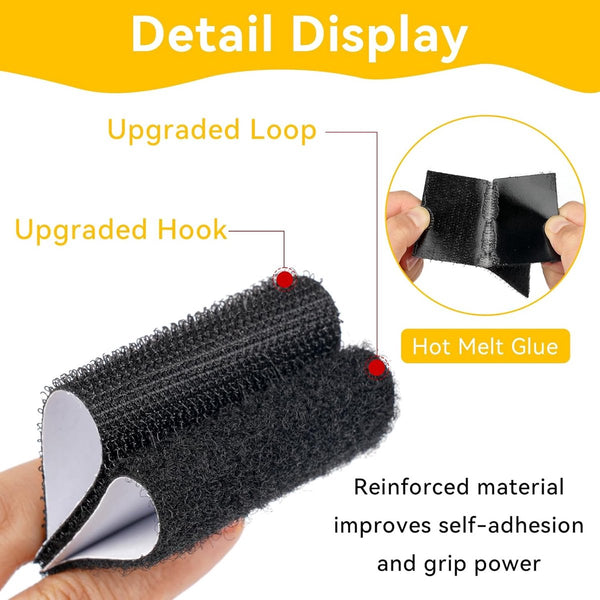 20Pk Self Adhesive Hook & Loop Tape Strips 50X100mm Strong Pads Hooks & Hangers