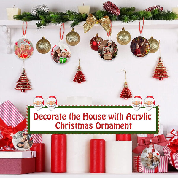 20 Blank Round Acrylic Christmas Ornaments For Crafts & Decorations Seasonal Decorations