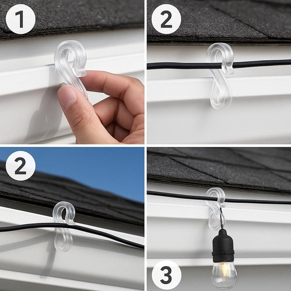 Hooks Groove 50 Pieces 3.5 Cm Transparent Reusable Plastic Mini S Shaped Design Clips For Outdoor Lighting Holds Christmas Decorations Securely Gift B