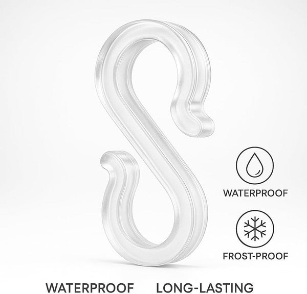 Hooks Groove 50 Pieces 3.5 Cm Transparent Reusable Plastic Mini S Shaped Design Clips For Outdoor Lighting Holds Christmas Decorations Securely Gift B