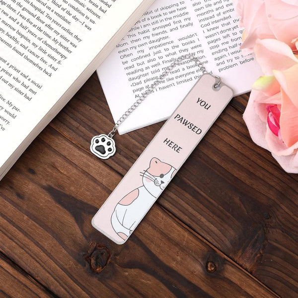 Set Of 2 Cat Gifts For Lovers Cute Reading Boys Girls Kids & Friends Stainless Steel (Style B) Bookmarks