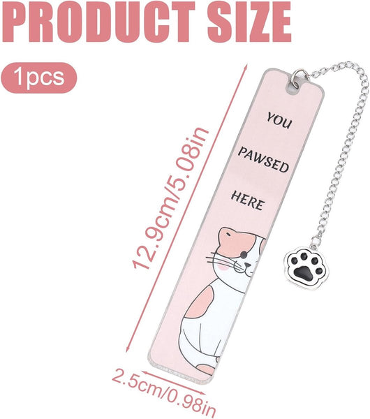 Set Of 2 Cat Gifts For Lovers Cute Reading Boys Girls Kids & Friends Stainless Steel (Style B) Bookmarks