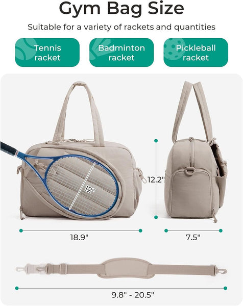 Tennis Bag Backpack 42L With Shoe Compartment Sports Waterproof Racket Protective Portable As Shoulder Black Bags