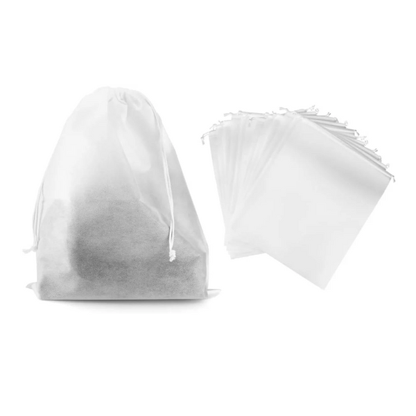 6 Piece Drawstring Dust Cover 50X40cm White Storage Bags