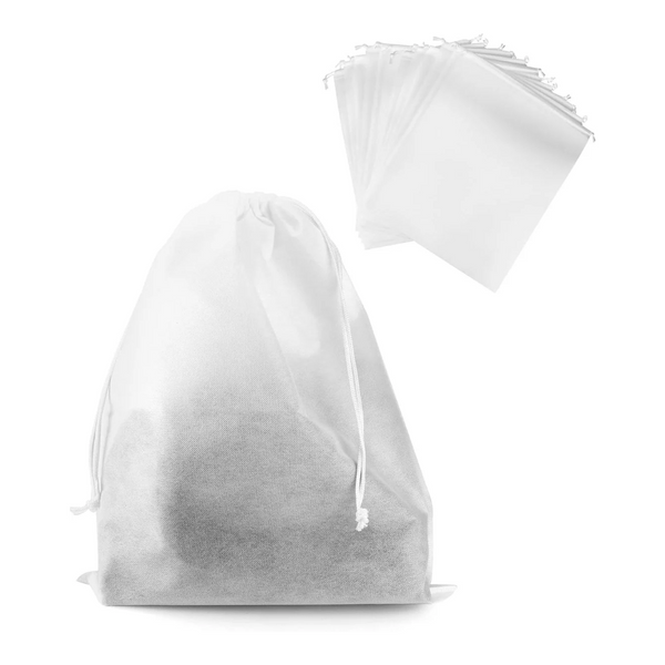 6 Piece Drawstring Dust Cover 50X40cm White Storage Bags