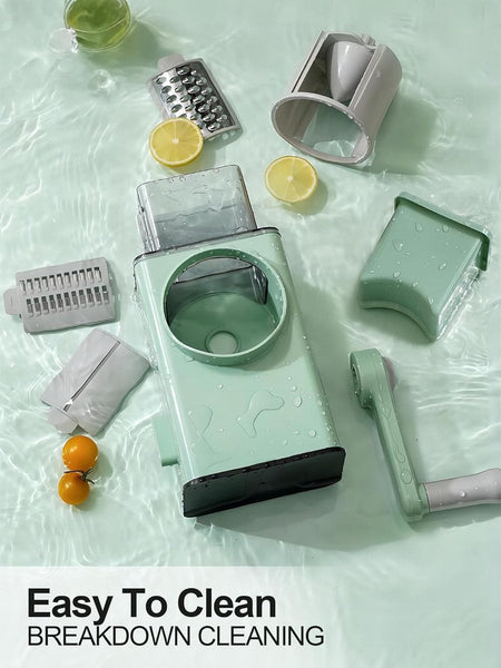 Rotating Cheese Grater With 3 Blades & Collection Tray Multifunctional Includes Suction Cup For Stable Use Vegetables Nuts Graters & Zesters