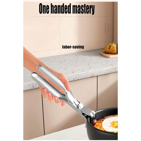 Barbecue Tongs Anti Scorch Clamps Pack Of 2 Stainless Steel Red Handles Barbecue Accessories