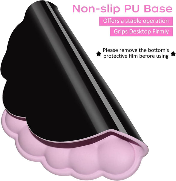 Mouse Pad With Wrist Rest Ergonomic Leather Surface Suitable For Computers Laptops Office Home And Travel Non Slip Bottom Pink Mouse Pads & Wrist Rest