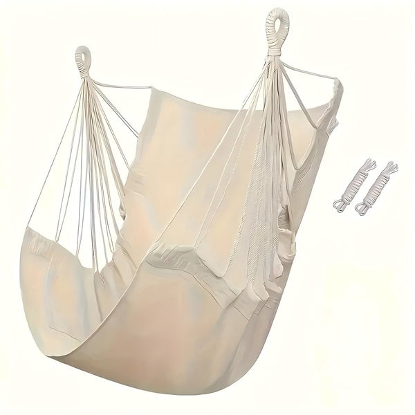 Hanging Chair Portable Hammock Comfortable Patio Suitable For Indoor And Outdoor Use Maximum Load Capacity 100Kgiwhite Without Cushioni Hammocks