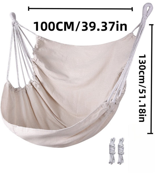 Hanging Chair Portable Hammock Comfortable Patio Suitable For Indoor And Outdoor Use Maximum Load Capacity 100Kgiwhite Without Cushioni Hammocks