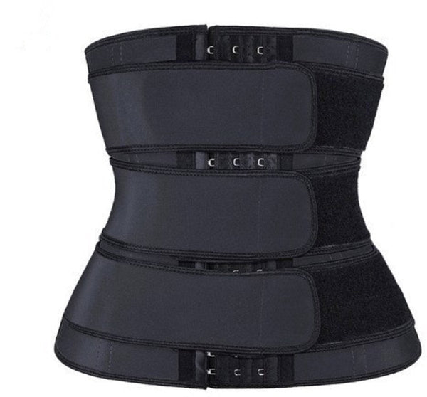 Women Sweat Reducer Training Belt Sweatband Waist Trainer Slimming Belly Band 3 Row Closure & Breathable Material Extended Sizes Black 6Xl Belts