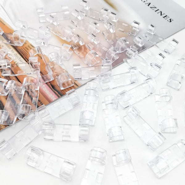 Transparent Self Adhesive Cable Clips 120Pcs Organiser Management Desk Tray Ties Lock Solution Cable Ties & Organisers
