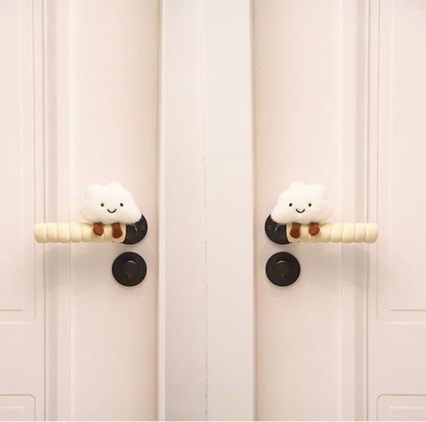 Set Of 2 Cloud Door Handle Covers White Other Door Hardware
