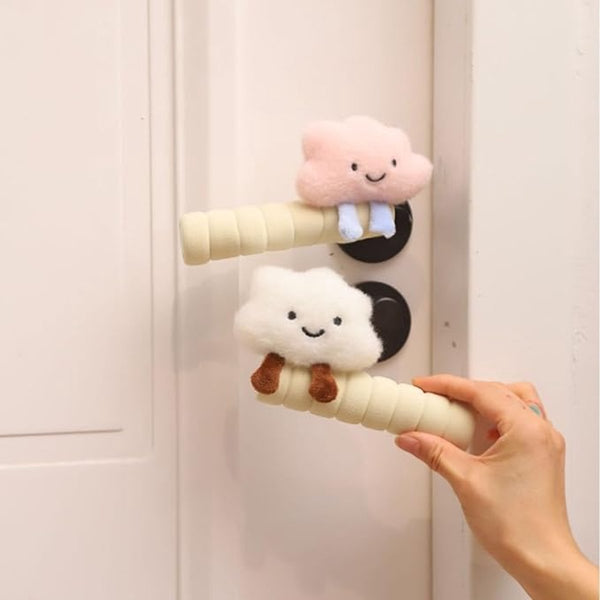 Set Of 2 Cloud Door Handle Covers White Other Door Hardware