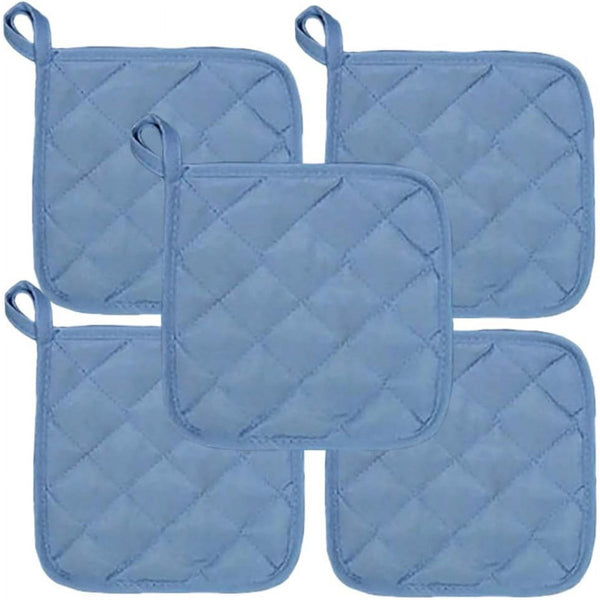Placemat Set Of 5 Insulation Mats For The Kitchen Heat Resistant Large Daily Cooking And Baking (Dimensions: 6.5 X Inches Color: Blue) Coasters