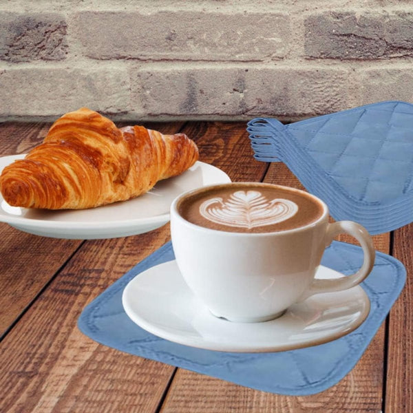 Placemat Set Of 5 Insulation Mats For The Kitchen Heat Resistant Large Daily Cooking And Baking (Dimensions: 6.5 X Inches Color: Blue) Coasters