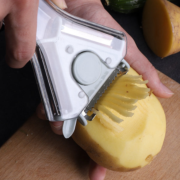 Peeler 3 In 1 Ergonomic Can Be Used For Peeling Grating And Slicing Blue Peelers & Slicers