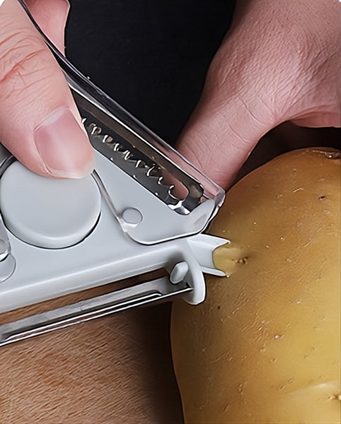 Peeler 3 In 1 Ergonomic Can Be Used For Peeling Grating And Slicing Blue Peelers & Slicers