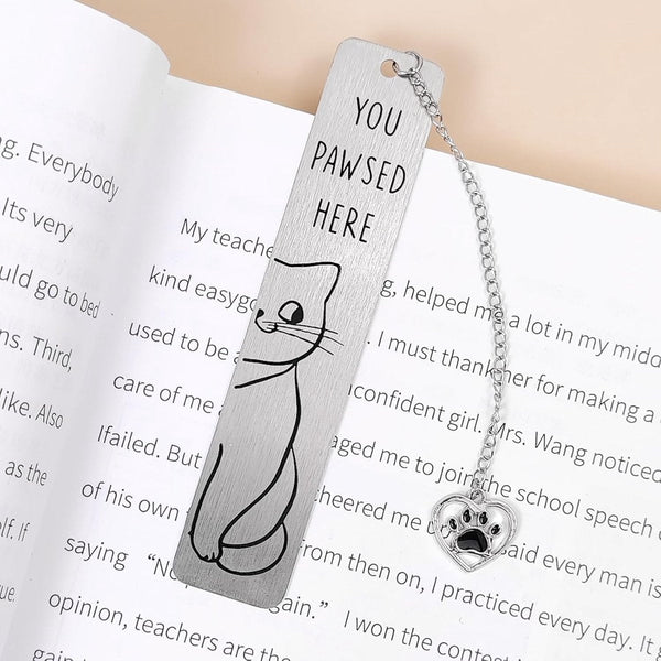 Set Of 2 Cat Cute Gifts For Lovers Reading Boys Girls Kids & Friends Cool School Supplies Stainless Steel Bookmarks