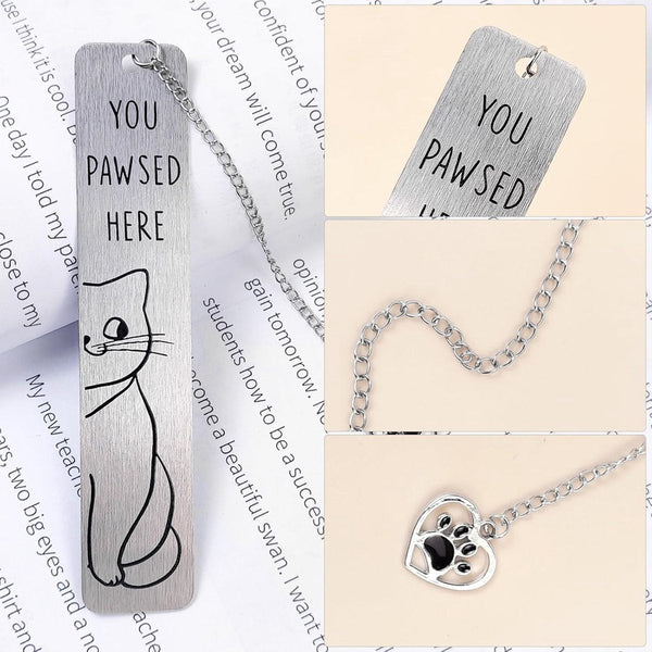 Set Of 2 Cat Cute Gifts For Lovers Reading Boys Girls Kids & Friends Cool School Supplies Stainless Steel Bookmarks