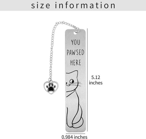 Set Of 2 Cat Cute Gifts For Lovers Reading Boys Girls Kids & Friends Cool School Supplies Stainless Steel Bookmarks