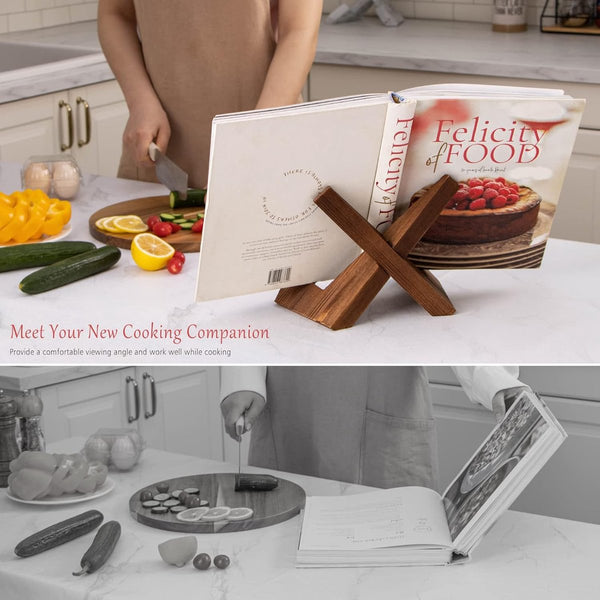 Recipe Rack Multifunctional Kitchen Display Stand Brown Racks & Holders
