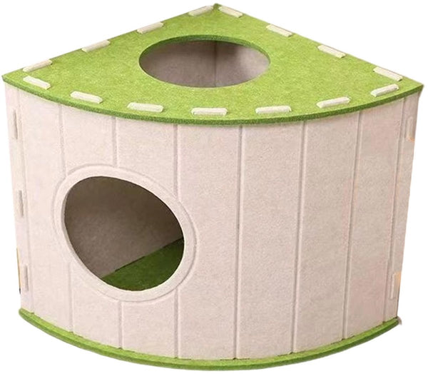 Cat House Basket Den Felt Shaped Bed Suitable For All Seasons Warm | Scratch Resistant Pet Deep Sleeping Beige Cat Houses
