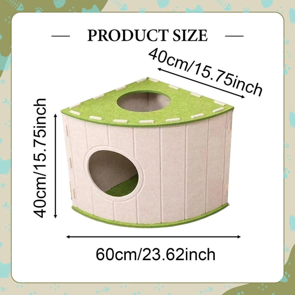 Cat House Basket Den Felt Shaped Bed Suitable For All Seasons Warm | Scratch Resistant Pet Deep Sleeping Beige Cat Houses