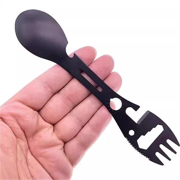 10 In Stainless Steel Spoon Fork Multitool Outdoor Activities Cutlery Sets