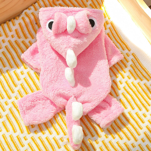 Warm Pet Clothing Cute Dinosaur Dog Suit Fleece Clothes For Small Dogs Pink (Size M) Dog Clothing & Shoes