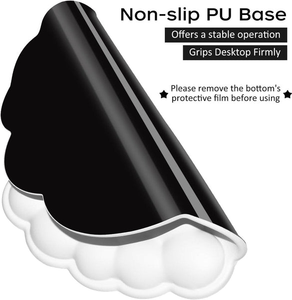 Mouse Pad With Wrist Rest Ergonomic Leather Surface Suitable For Computers Laptops Office Home And Travel Non Slip Bottom White Mouse Pads & Wrist Res