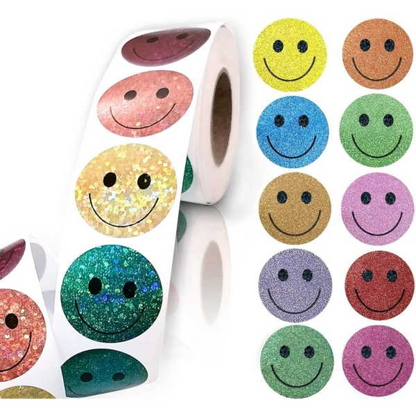 Glitter Dot & Smiley Face For Kids 500 Sheets 10 Stickers